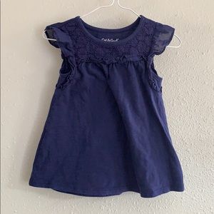 Cat & Jack Navy Ruffle Top - 2T